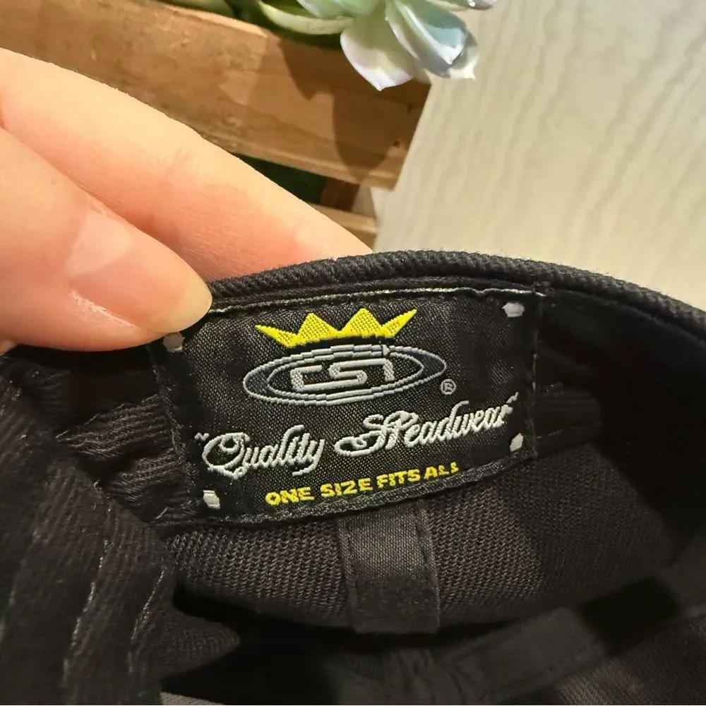 High On Weed California Adjustable Embroidered Cap Black Green Flames Unisex OS